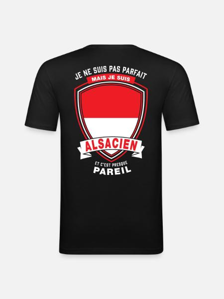 Alsacien Parfait - T-shirt près du corps Homme - noir