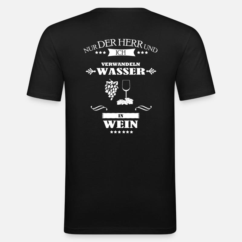 Winzer Weinbauer - Männer Slim Fit T-Shirt - Schwarz
