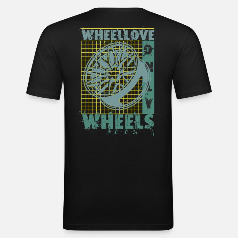 Felge mit Gitter - Männer Slim Fit T-Shirt - Schwarz