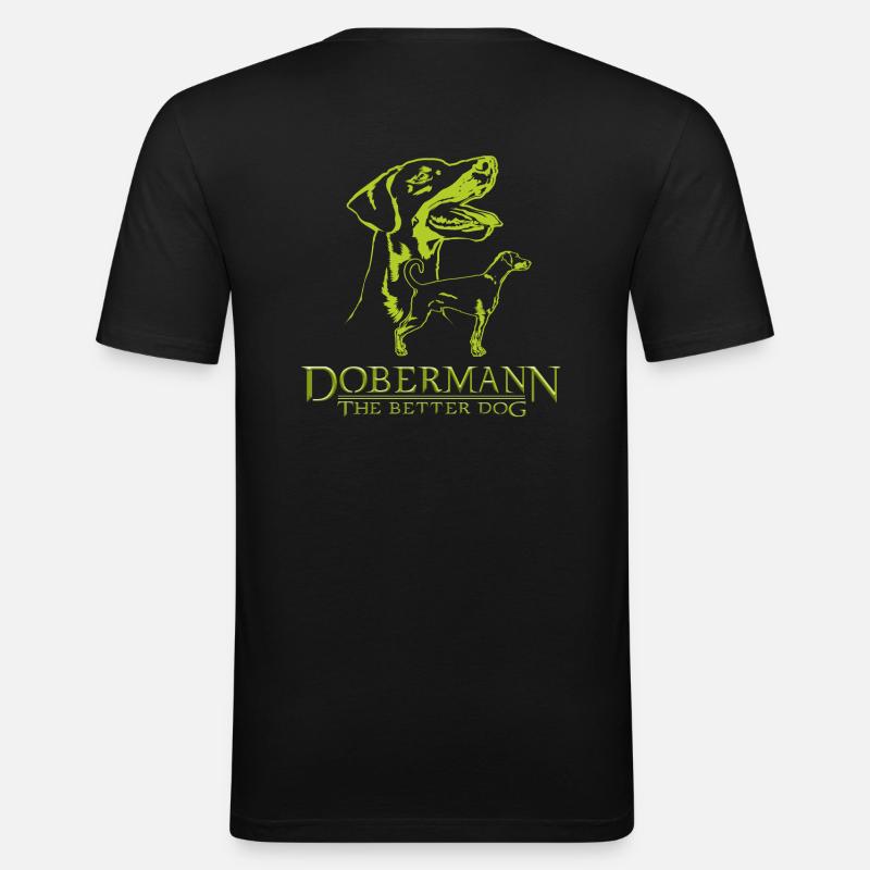 Dobermann TheBetterDog - Männer Slim Fit T-Shirt - Schwarz