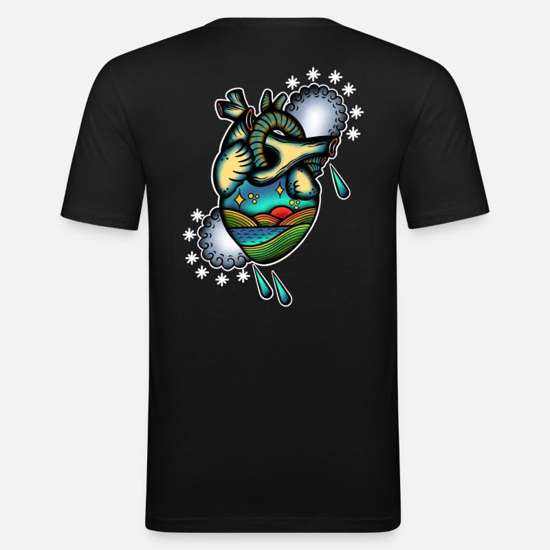 Landschaft - Männer Slim Fit T-Shirt - Schwarz