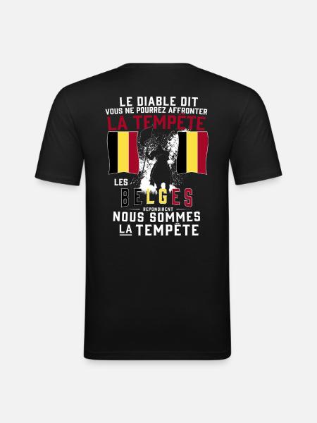 Tempête Belges - T-shirt près du corps Homme - noir