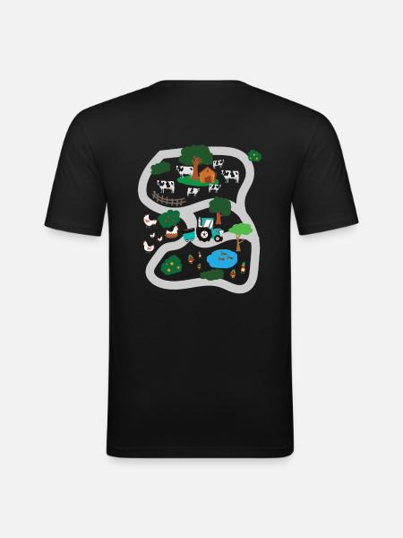Rugmassage spelen tapijt dorp tapijt massage - Mannen slim fit T-shirt - zwart