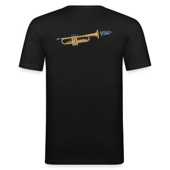 La trompette qui fait pouet - T-shirt près du corps Homme - noir - Dos - Nik (191cm)