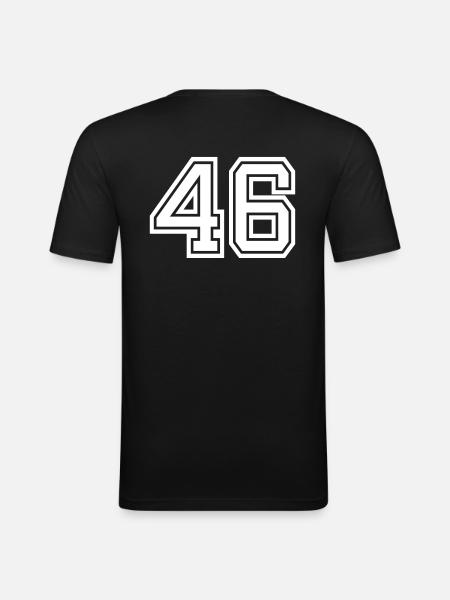 46 - Männer Slim Fit T-Shirt - Schwarz