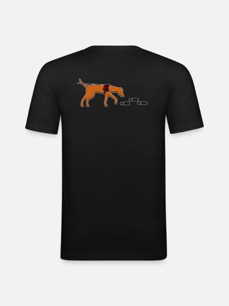 Mantrailing Vizsla - Männer Slim Fit T-Shirt - Schwarz