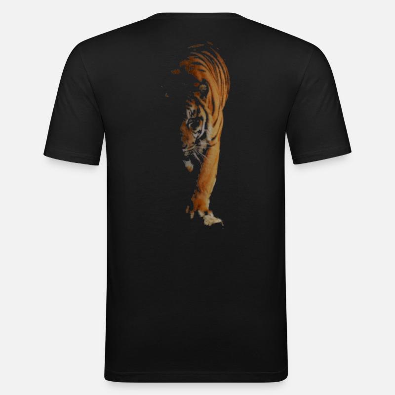 Tiger - Männer Slim Fit T-Shirt - Schwarz