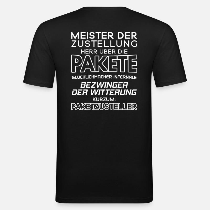 Paketzusteller/Postbote/Paketpostbote/Pakete - Männer Slim Fit T-Shirt - Schwarz