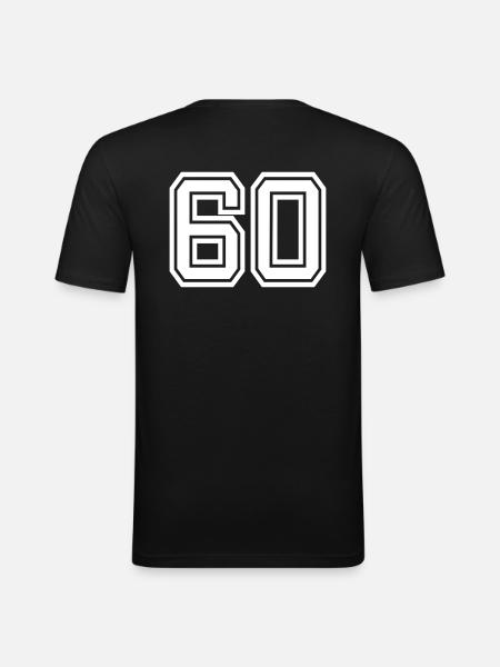 60 - Männer Slim Fit T-Shirt - Schwarz