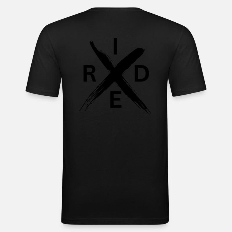 Ride - Monarca Design - Männer Slim Fit T-Shirt - Schwarz