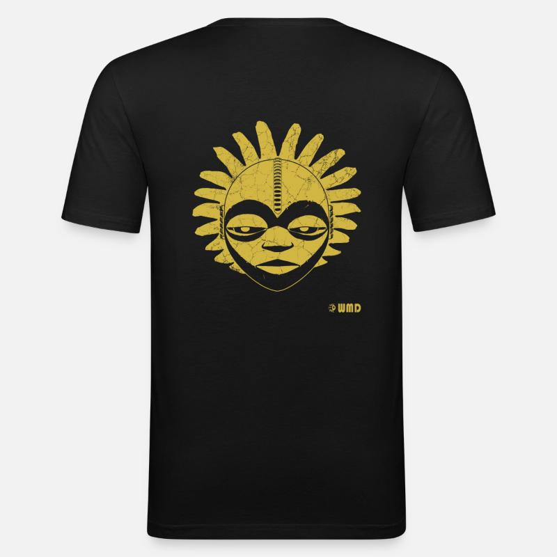 Yaoundé - Gelb - Männer Slim Fit T-Shirt - Schwarz