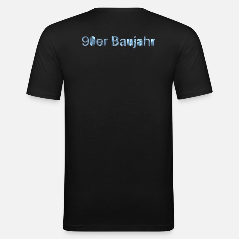 90er - Männer Slim Fit T-Shirt - Schwarz