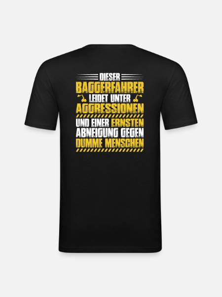 Baggerfahrer Baggerführer Bagger Geschenk - Männer Slim Fit T-Shirt - Schwarz