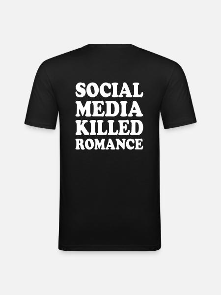 social media killed romance - Herre Slim Fit T-Shirt - sort
