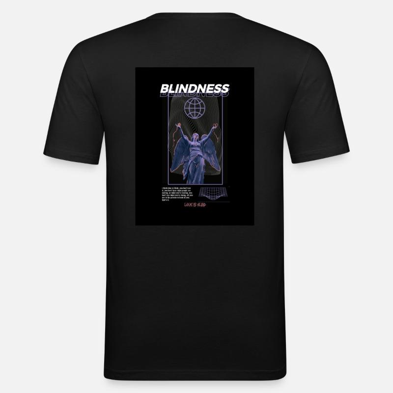 Blindness - Männer Slim Fit T-Shirt - Schwarz