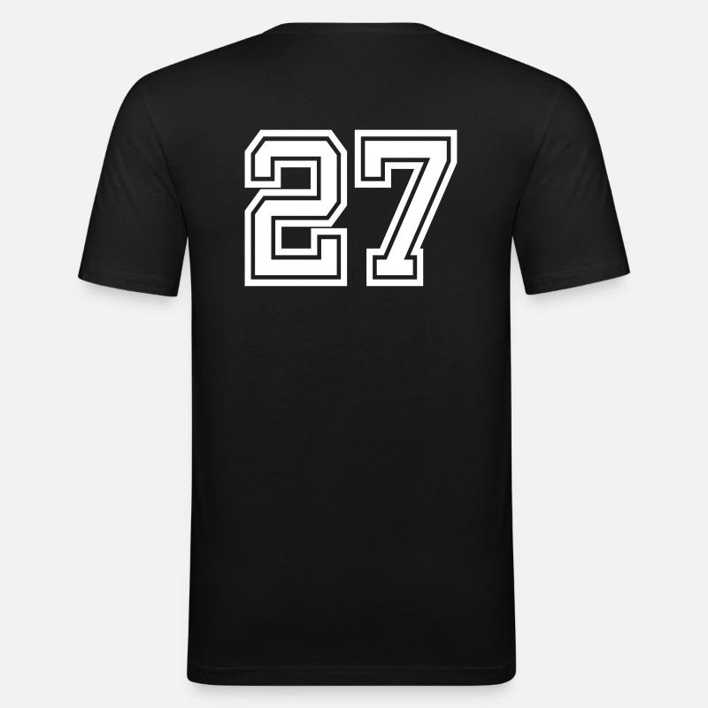 27 - Männer Slim Fit T-Shirt - Schwarz