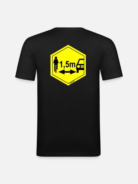 Safety distance 1.5 meters - Men's Slim Fit T-Shirt - black