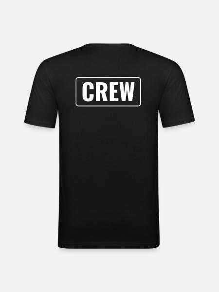 CREW shirt backside back - Men's Slim Fit T-Shirt - black