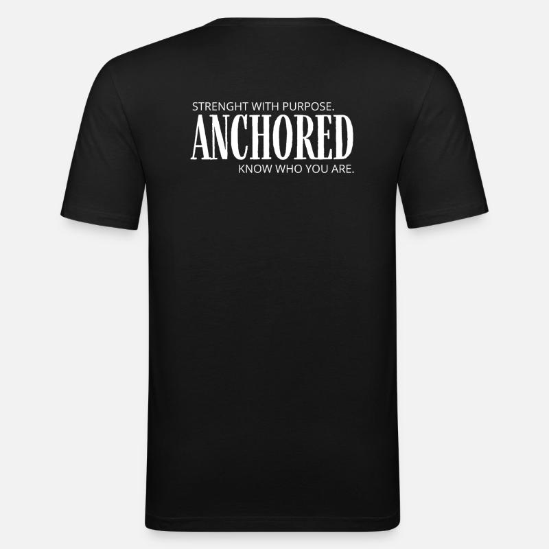 VERANKERT - Männer Slim Fit T-Shirt - Schwarz