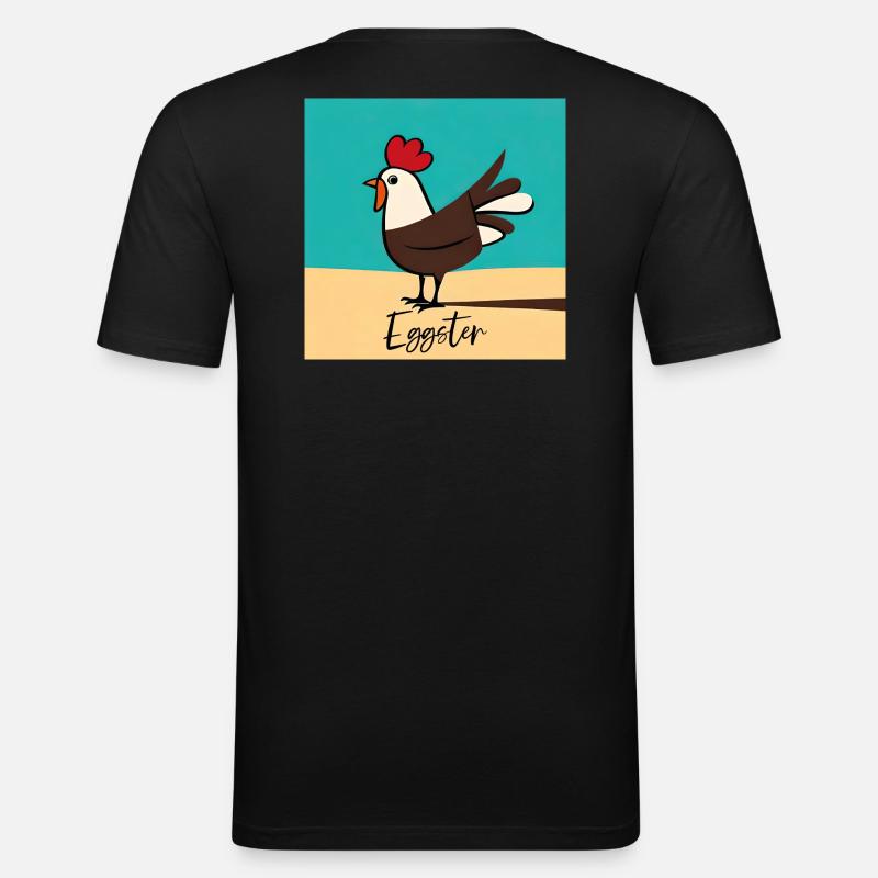Eggster - Männer Slim Fit T-Shirt - Schwarz