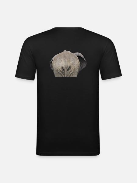 The elephant popo - Men's Slim Fit T-Shirt - black