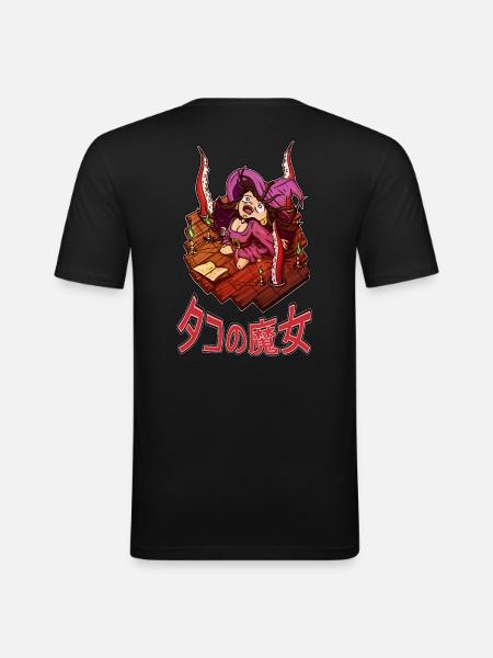 Witch summoning octopus tentacles - Men's Slim Fit T-Shirt - black