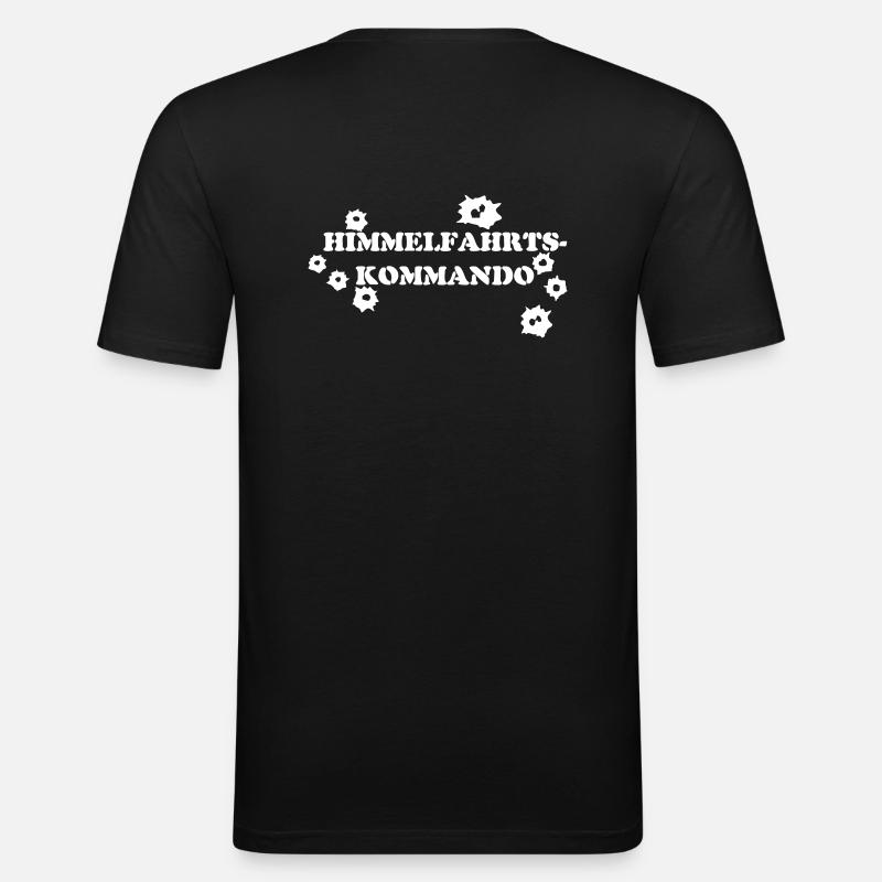 HIMMELFAHRTSKOMMANDO - Männer Slim Fit T-Shirt - Schwarz