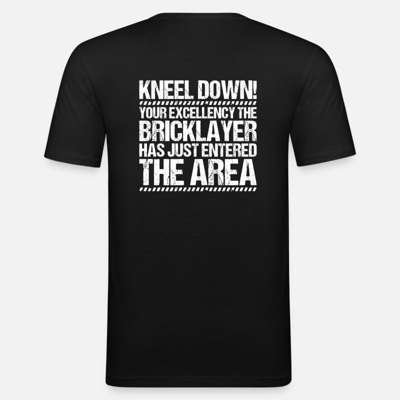 Maurer Bricklayer Mason - Männer Slim Fit T-Shirt - Schwarz