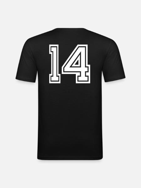 14 - Männer Slim Fit T-Shirt - Schwarz