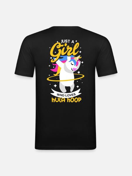 Hula Hoop Einhorn - Männer Slim Fit T-Shirt - Schwarz