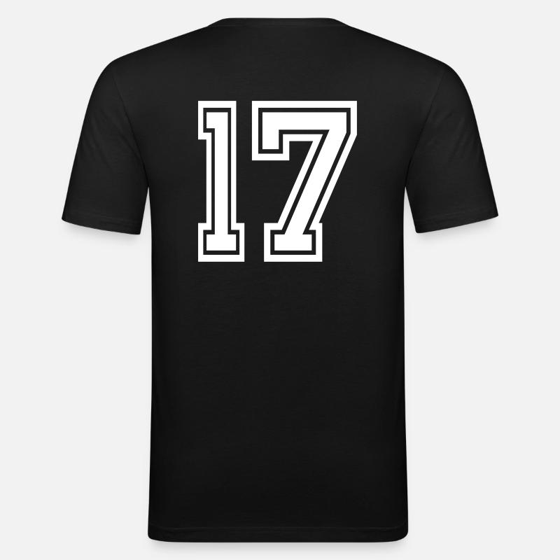 17 - Männer Slim Fit T-Shirt - Schwarz