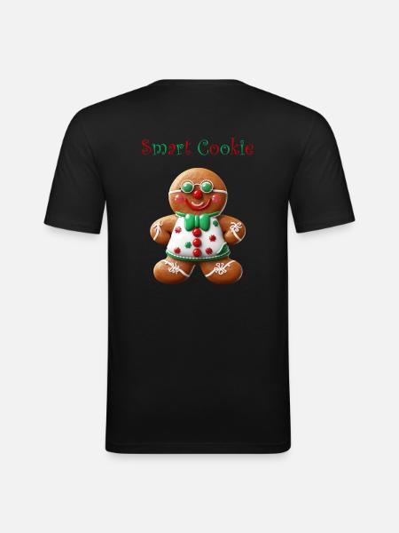 Gingerbread Man Design - Men's Slim Fit T-Shirt - black