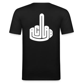 ACAB - Männer Slim Fit T-Shirt - Schwarz - Hinten - Nik (191cm)