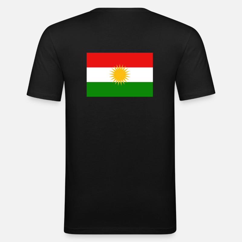 Kurdish flag back - Men's Slim Fit T-Shirt - black