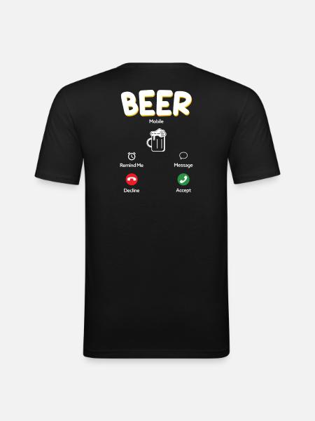 Klassisches Bierglas Motiv - Männer Slim Fit T-Shirt - Schwarz