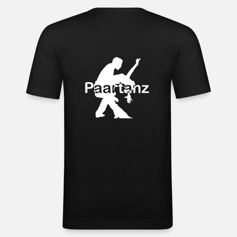 Danse des polices de tango au milieu du blanc - T-shirt près du corps Homme - noir