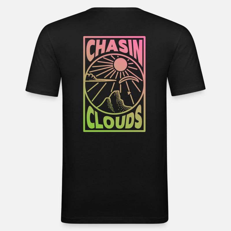 Chasin Clouds Paragliding Gradient - Men's Slim Fit T-Shirt - black