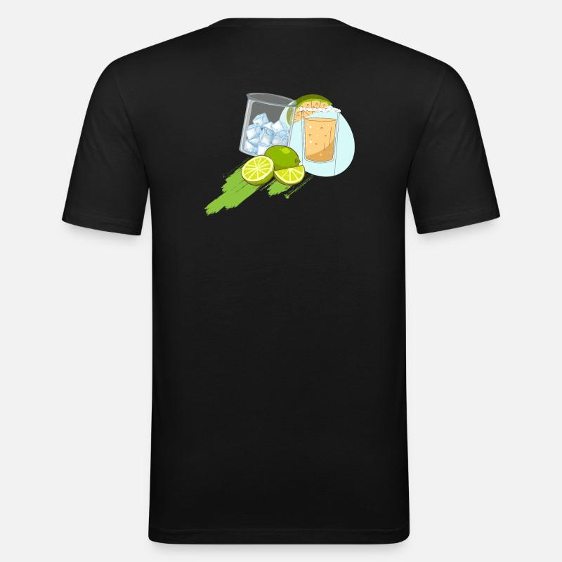 Fruit - Limonaden Design - Männer Slim Fit T-Shirt - Schwarz