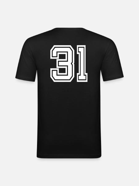 31 - Männer Slim Fit T-Shirt - Schwarz