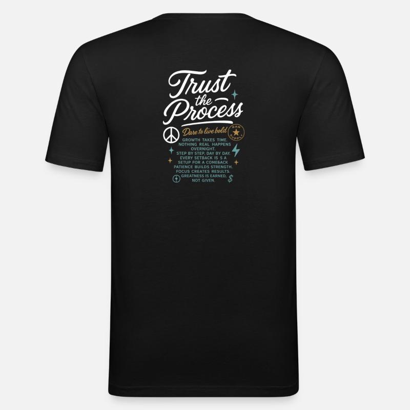 Trust_the_Process - Männer Slim Fit T-Shirt - Schwarz