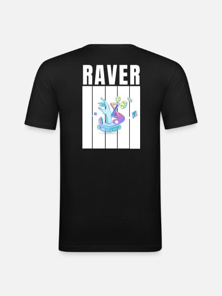 raver - Männer Slim Fit T-Shirt - Schwarz