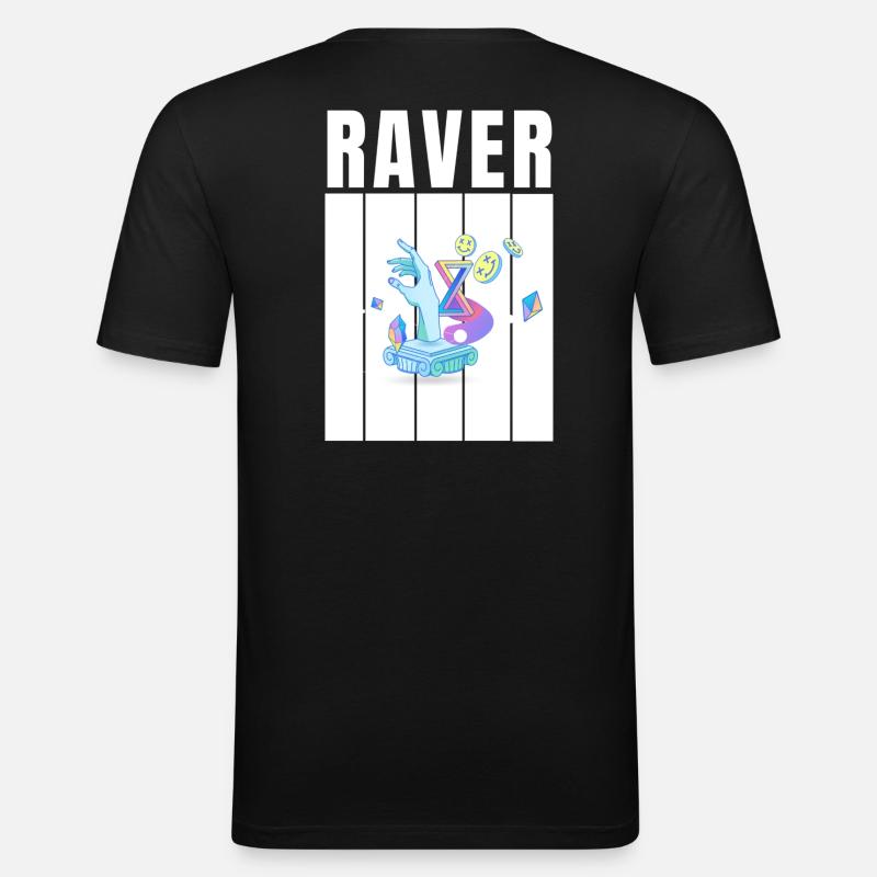 raver - Männer Slim Fit T-Shirt - Schwarz