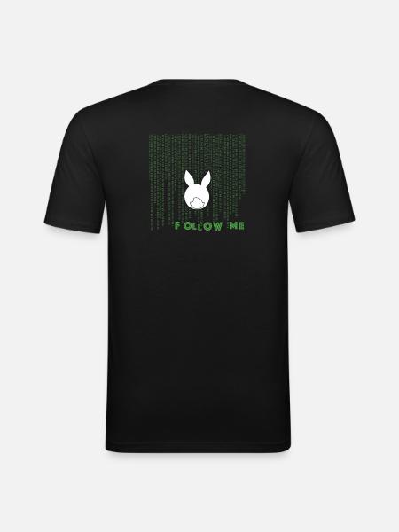 white rabbit - Men's Slim Fit T-Shirt - black