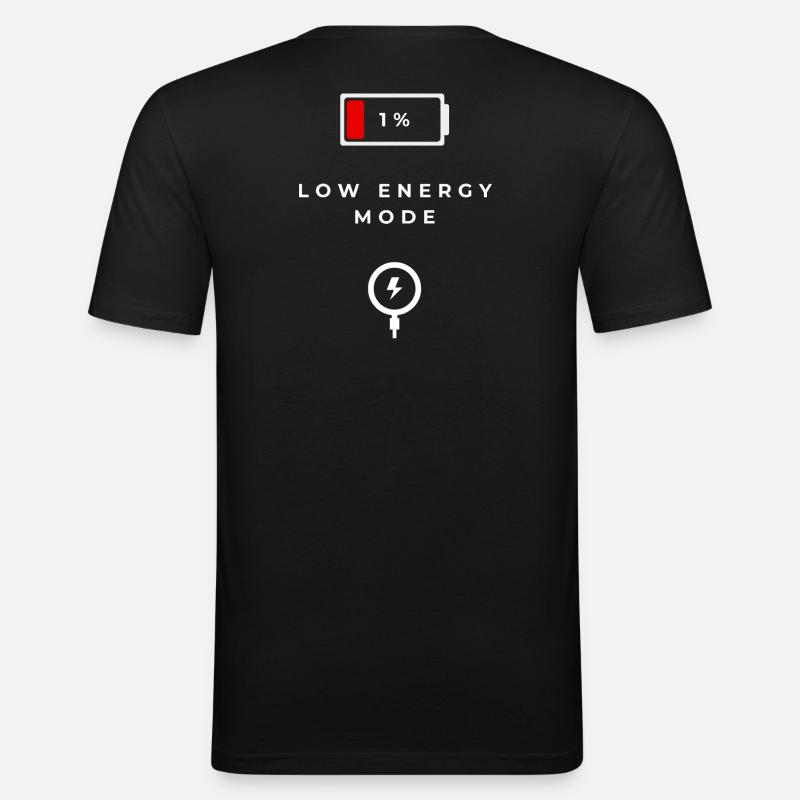 Low Energy Mode Graphics - Men's Slim Fit T-Shirt - black