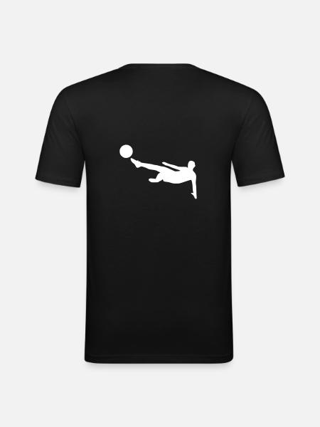 Football player graphics white - Men's Slim Fit T-Shirt - black
