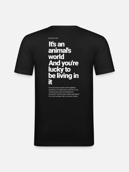 Animalss World - Men's Slim Fit T-Shirt - black