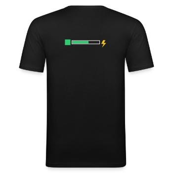 Energy - Männer Slim Fit T-Shirt - Schwarz - Hinten - Nik (191cm)