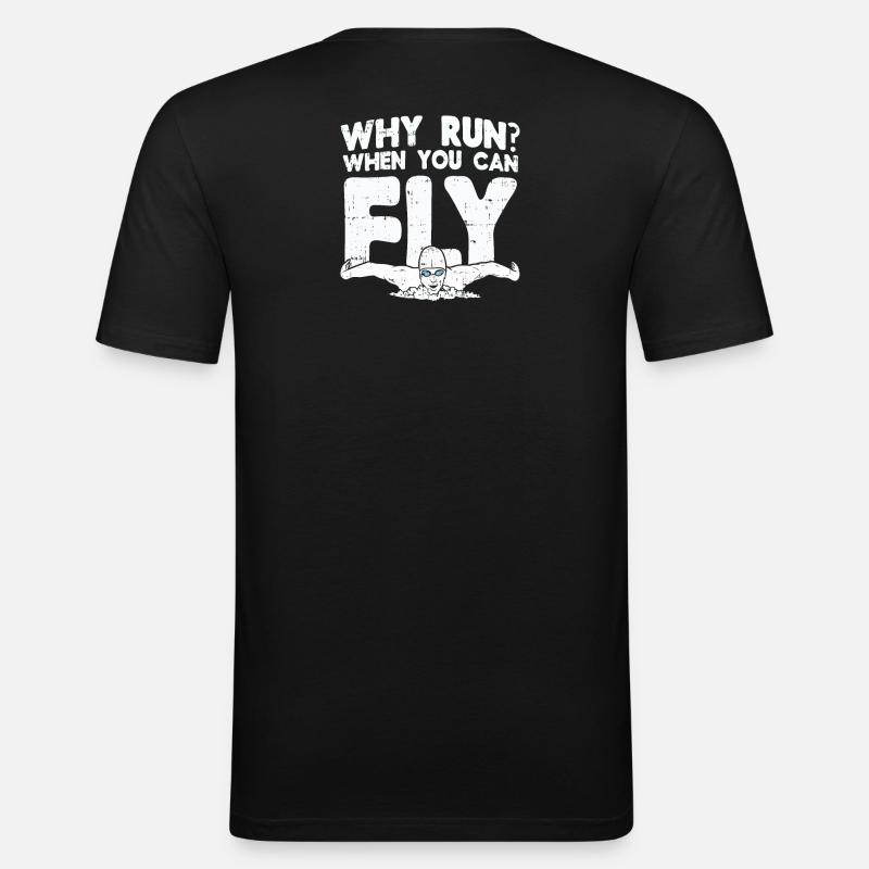 Schwimmen Schwimmer Geschenk - Männer Slim Fit T-Shirt - Schwarz