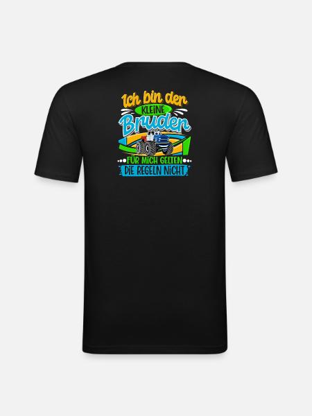 Kleiner Bruder Monstertruck - Männer Slim Fit T-Shirt - Schwarz