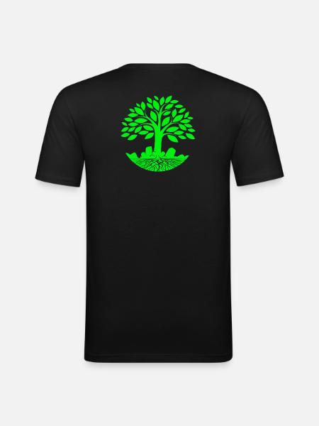 tree of life, zen, ecology - Men's Slim Fit T-Shirt - black